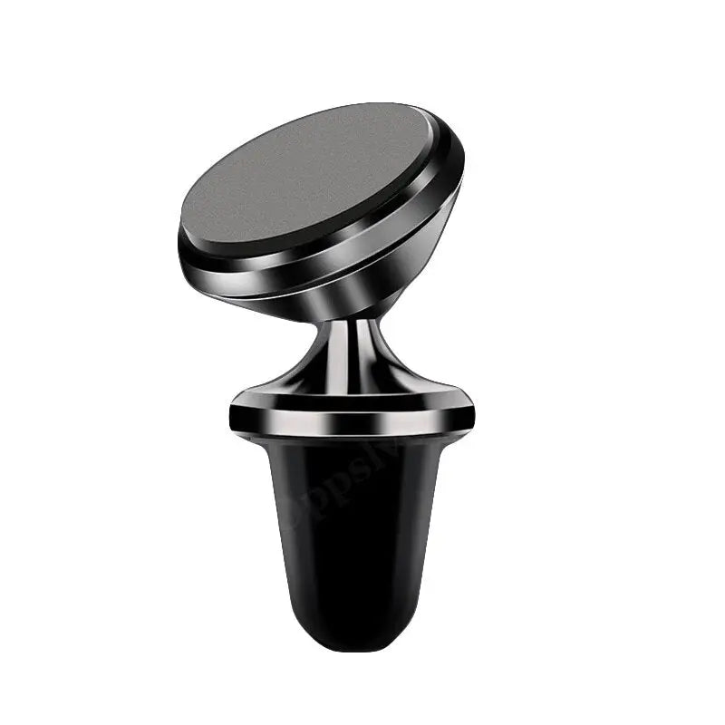 the black metal knob is mounted on a white background