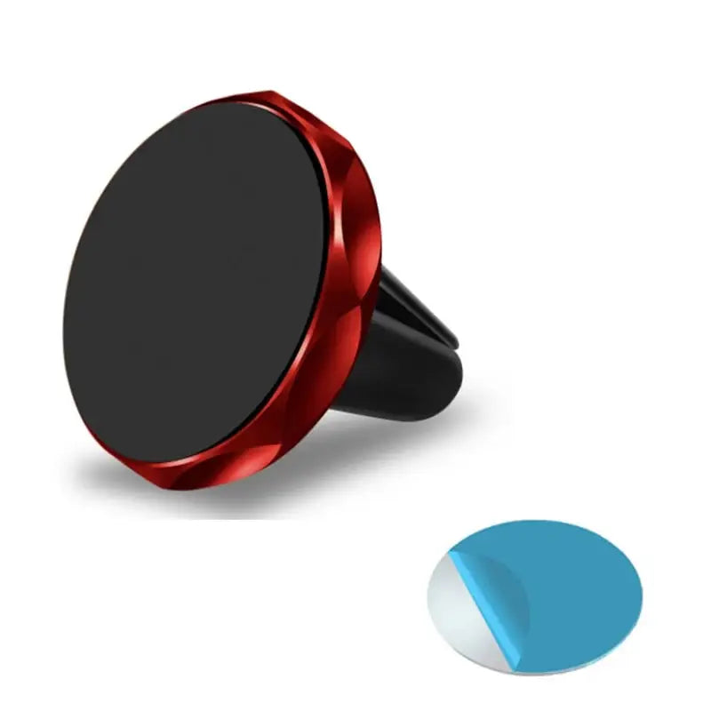 a red and black ring with a blue circle