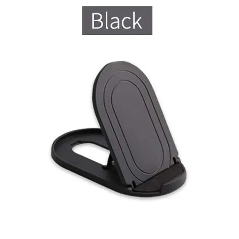 the black phone stand is shown with the black phone holder