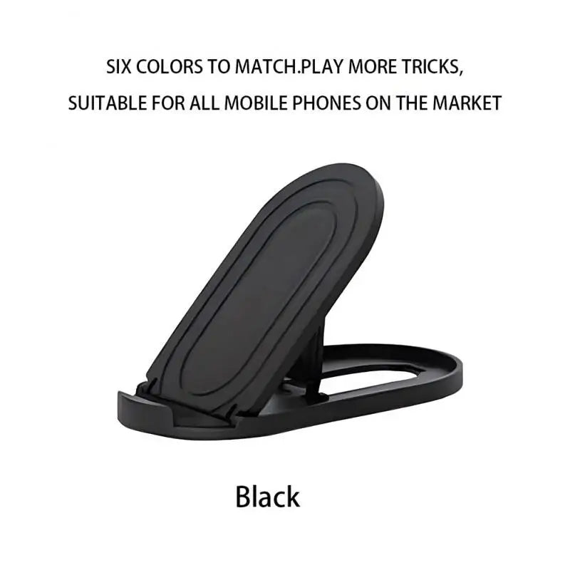 the black phone stand with a black phone holder