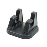 a black plastic holder with two black plastic clips