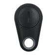 A black plastic key with a white button