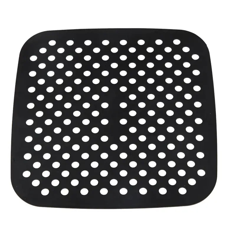 a black plastic tray with holes