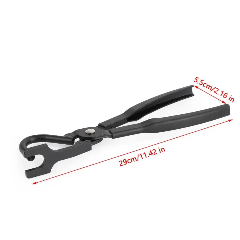 a black pliers with a white background
