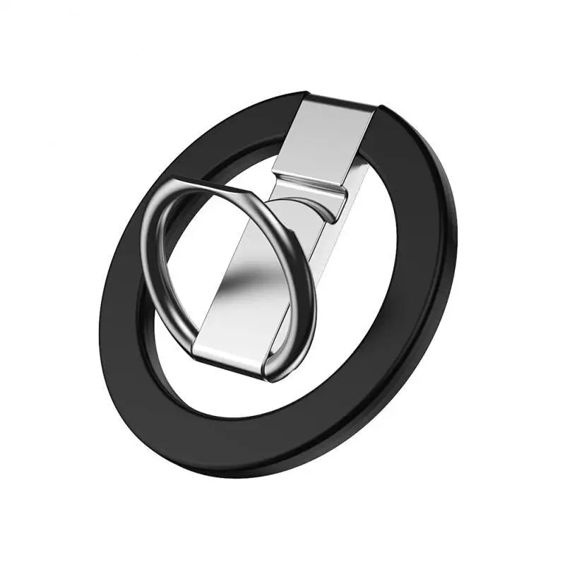 a black ring with a silver ring on top