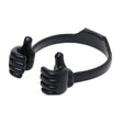 a black ring with two thumbs on it