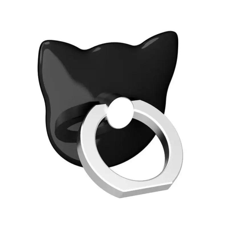 a black cat ring with a white ring on top