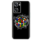a black samsung s20 case with a rubix cube and a drawing of a cube