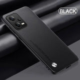 The back of a black samsung phone case
