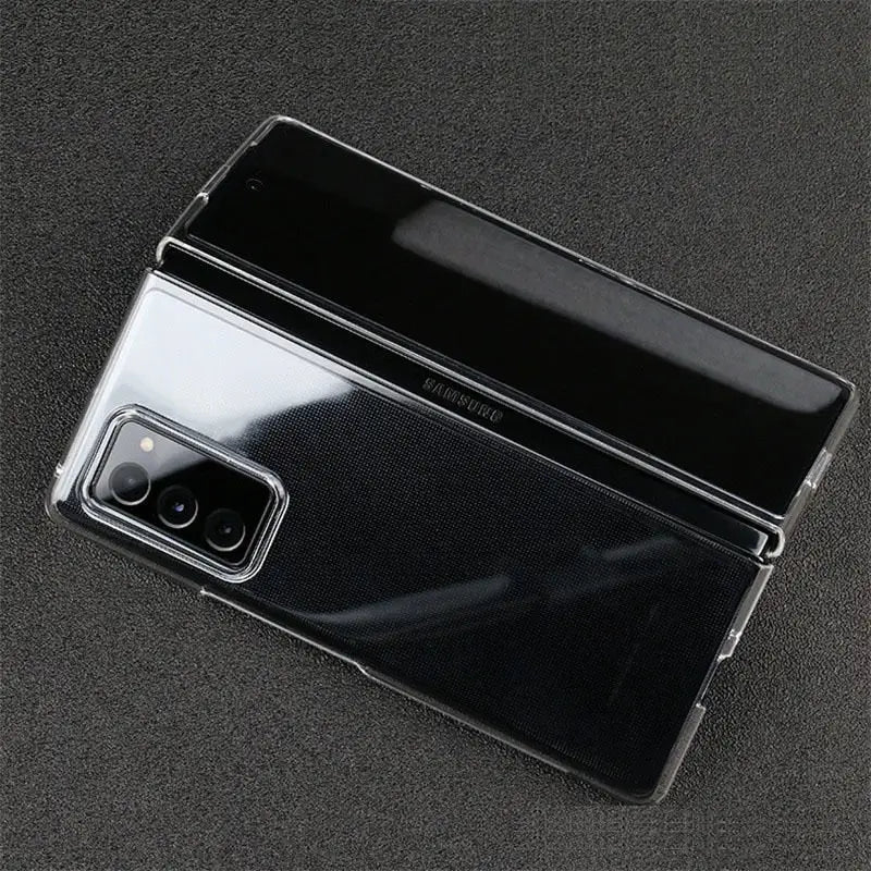 a close up of a clear case on a black surface