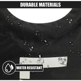 a black shirt with water droplets on it