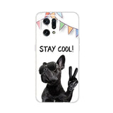 a black dog with sunglasses and a sign saying stay cool
