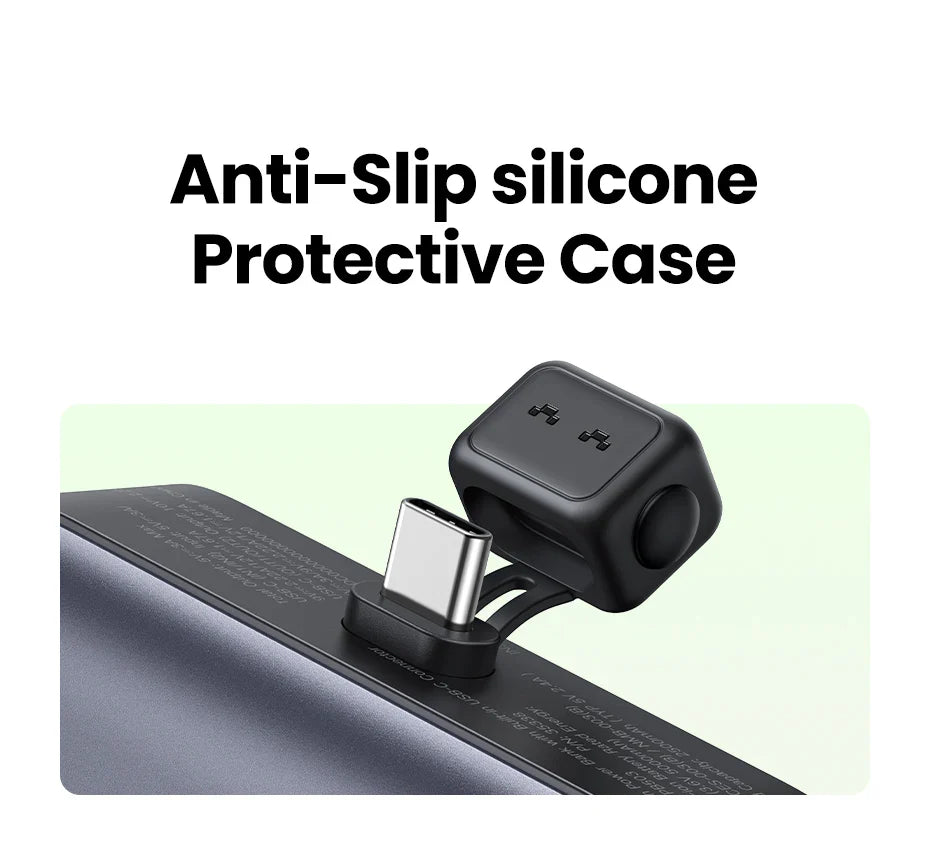 Black silicone protective case for a USB-C connector.