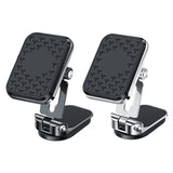 two black and silver metal car phone holder
