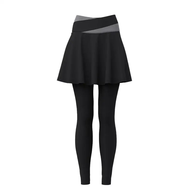 a black skirted skirt with a high waist