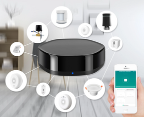 Black smart home hub.