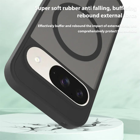 Black smartphone case with a camera cutout and magnetic ring.