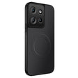 Black smartphone case with a carbon fiber texture and a prominent camera module cutout.