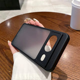 Black smartphone case with a sliding cover for the camera lenses.