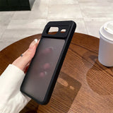 Black smartphone case with a semi-transparent back panel.