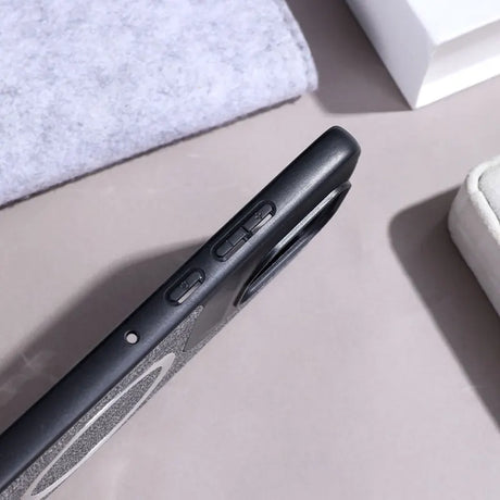 Black smartphone case with textured grip and accessible buttons.