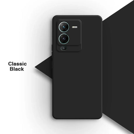 Black smartphone with a dual-camera setup on the back.