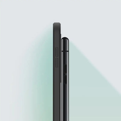 The back of the black smartphone