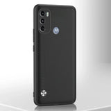 Black smartphone with a triple-lens camera system and a circular button on the lower back.