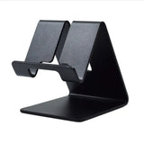 A black stand with two black squares on it