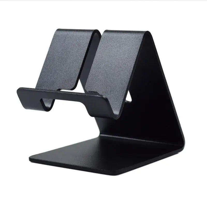 a black stand with two black squares on it