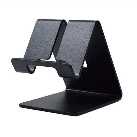 A black stand with two black squares on it