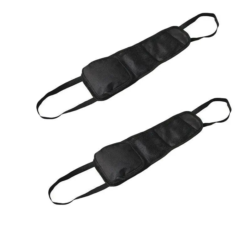 two black straps with a black strap