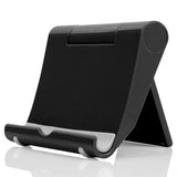 a black tablet stand with a white background