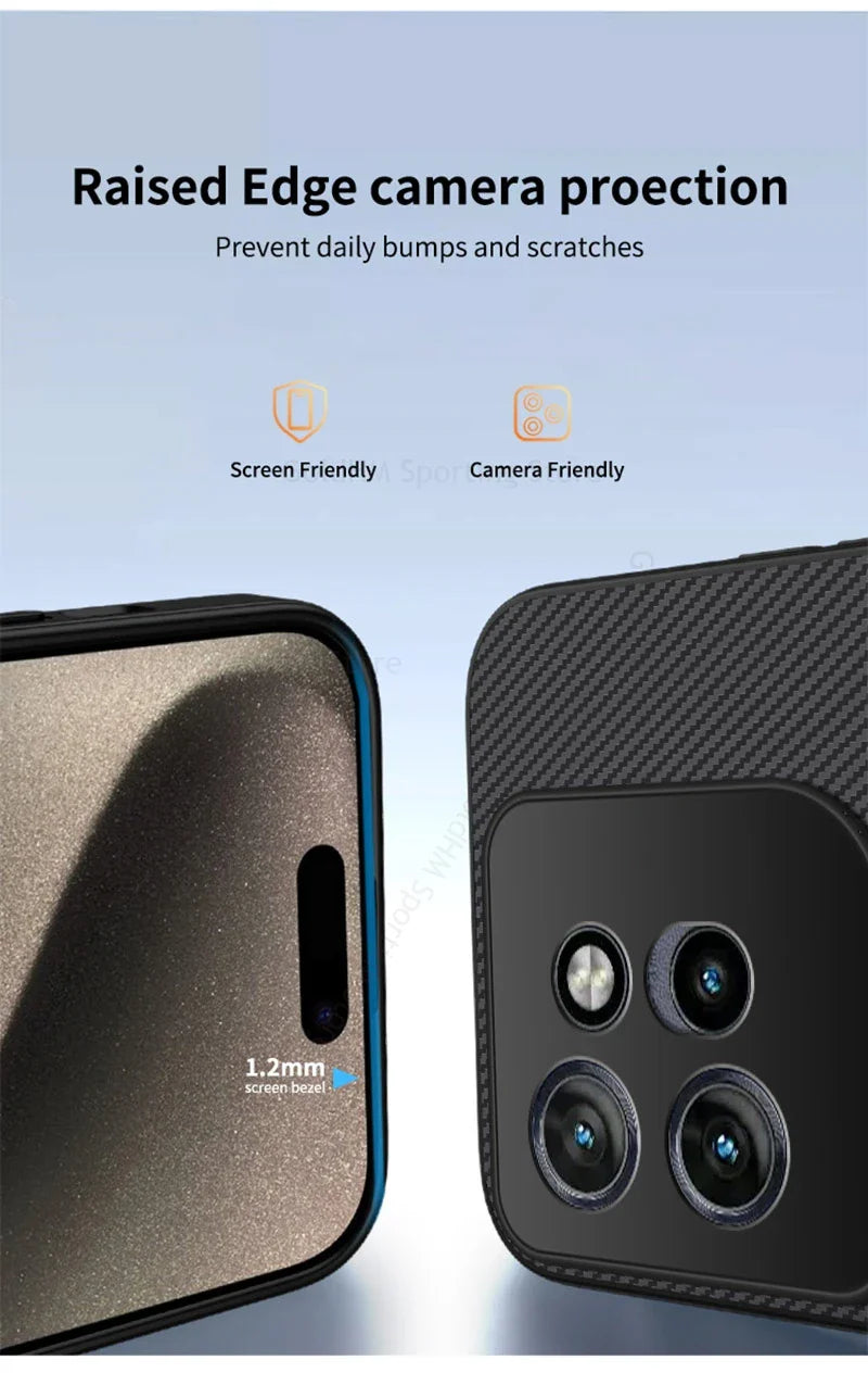 Black textured carbon fiber magnetic case for Motorola pro ultra g67 with raised edge camera protection and 1.2mm bezel