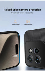 Black textured carbon fiber magnetic case for Motorola pro ultra g67 with raised edge camera protection and 1.2mm bezel