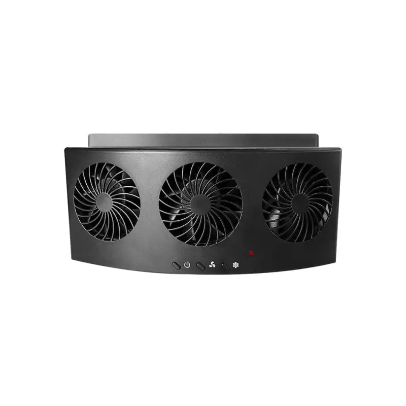 a black fan with three fans on it