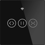 Black touch panel with control icons.
