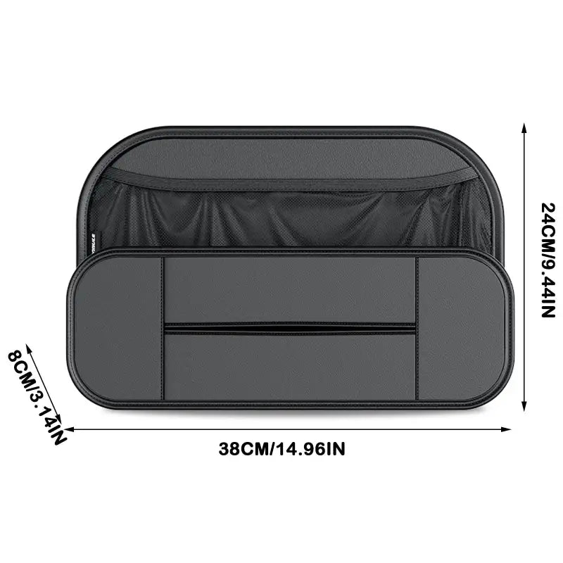 a black travel toilet bag with a zipper closure