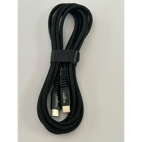 A black usb cable with a gold plated connector