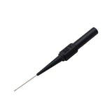 a black plastic tip with a white tip