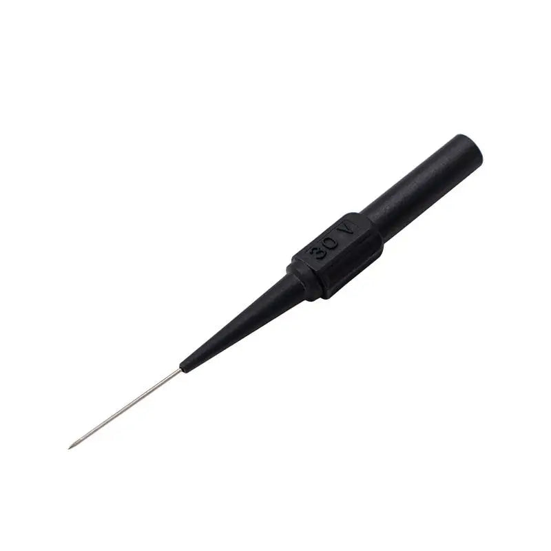 a black plastic tip with a white tip