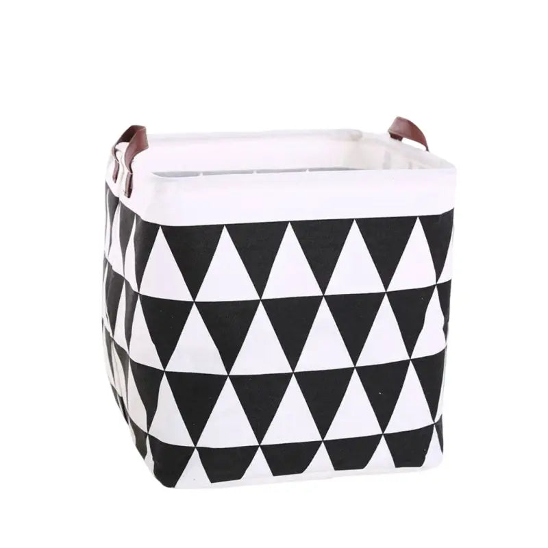 the black and white triangle storage bag