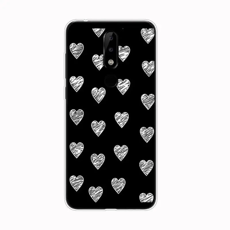 a black and white heart pattern phone case