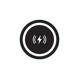 a black and white icon of a lightning
