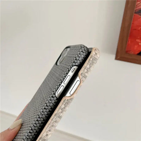 The back of a black and white iphone case