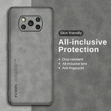 the back of a black and white phone case with the text skin friendly protective protection