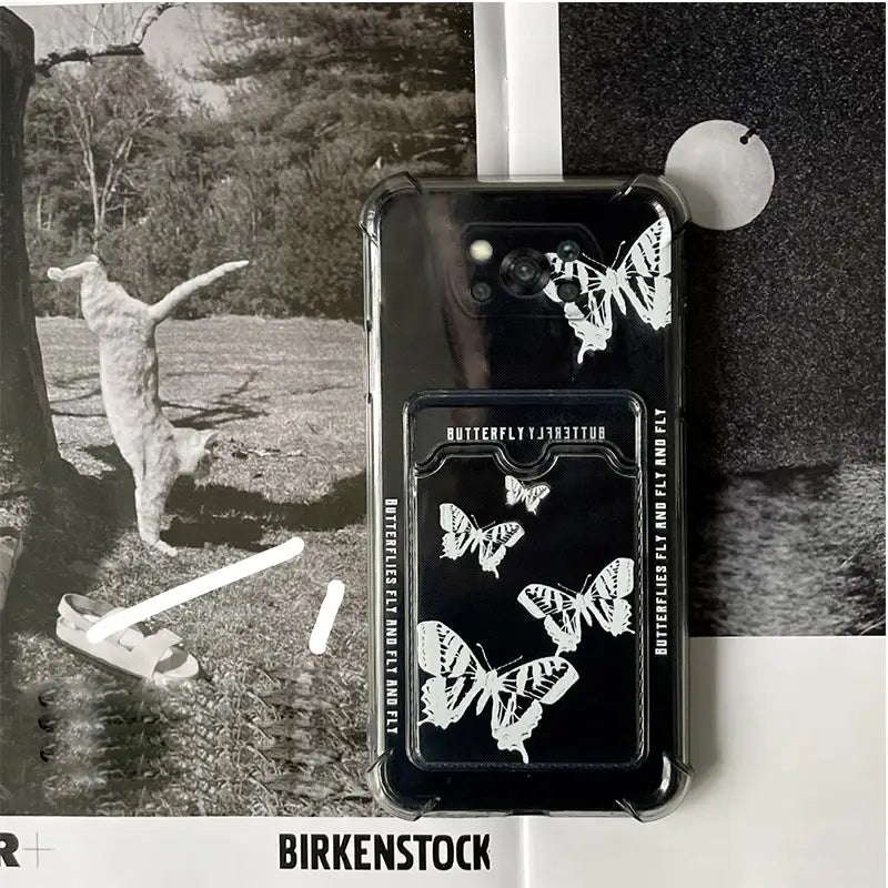 there is a picture of a phone case with a picture of a dog