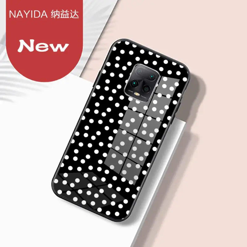 a black and white polka dot pattern case for the samsung s9