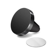 a black and white circular phone stand