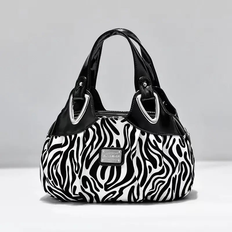 the black and white zebra print bag